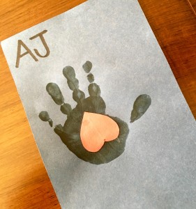 DIY easy handprint craft to cheer up someone in the hospital after surgery